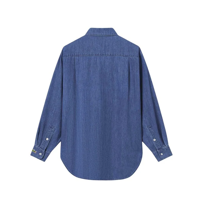 Рубашка женская LACOSTE 3GF/Dark Indigo с лацканом — фото 2