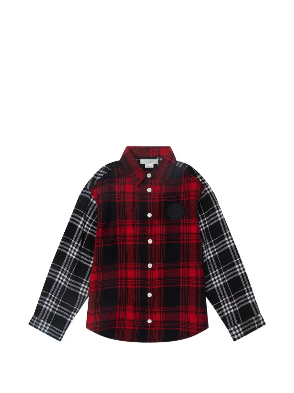 Клетчатая рубашка со вставками Stella McCartney Kids, красный