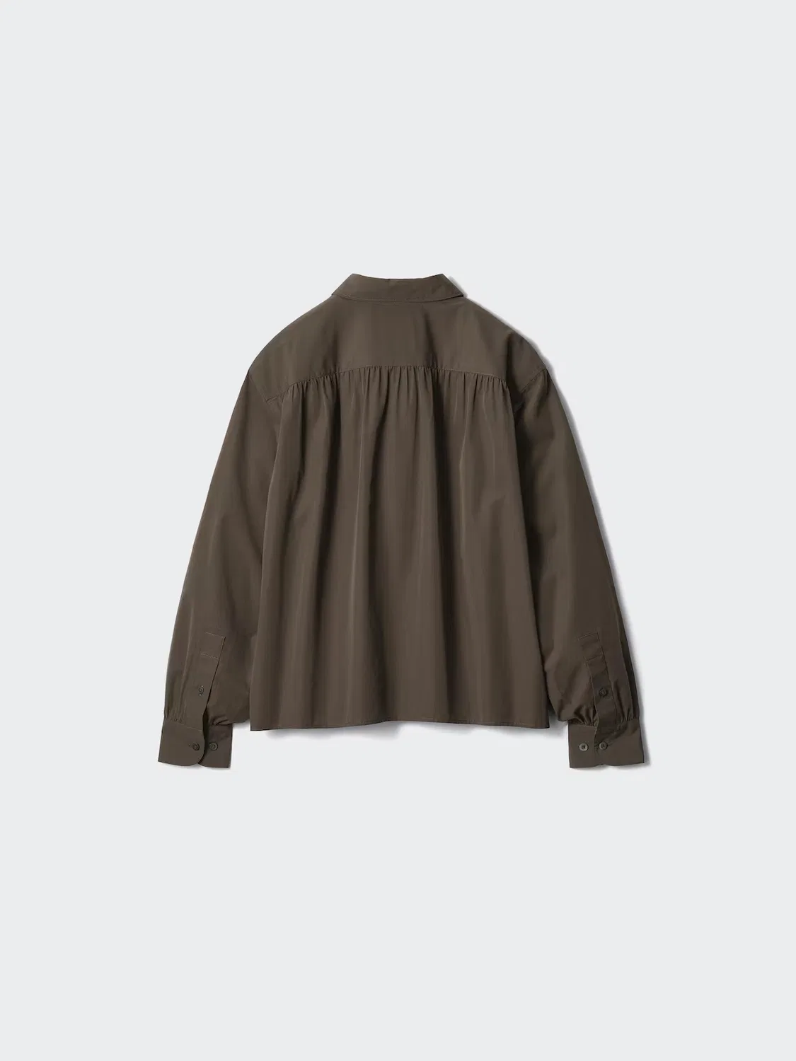 Хлопковая рубашка с объемными рукавами Uniqlo, белый — фото 4