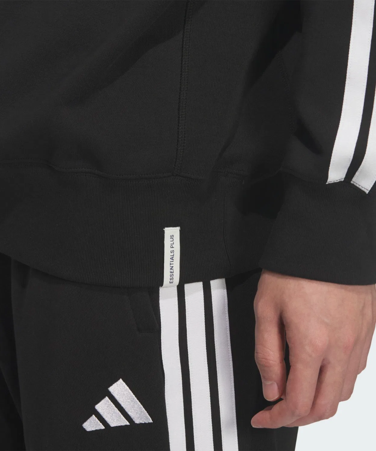 Мужской свитшот с длинным рукавом свободного кроя, футер Adidas, Black — фото 4