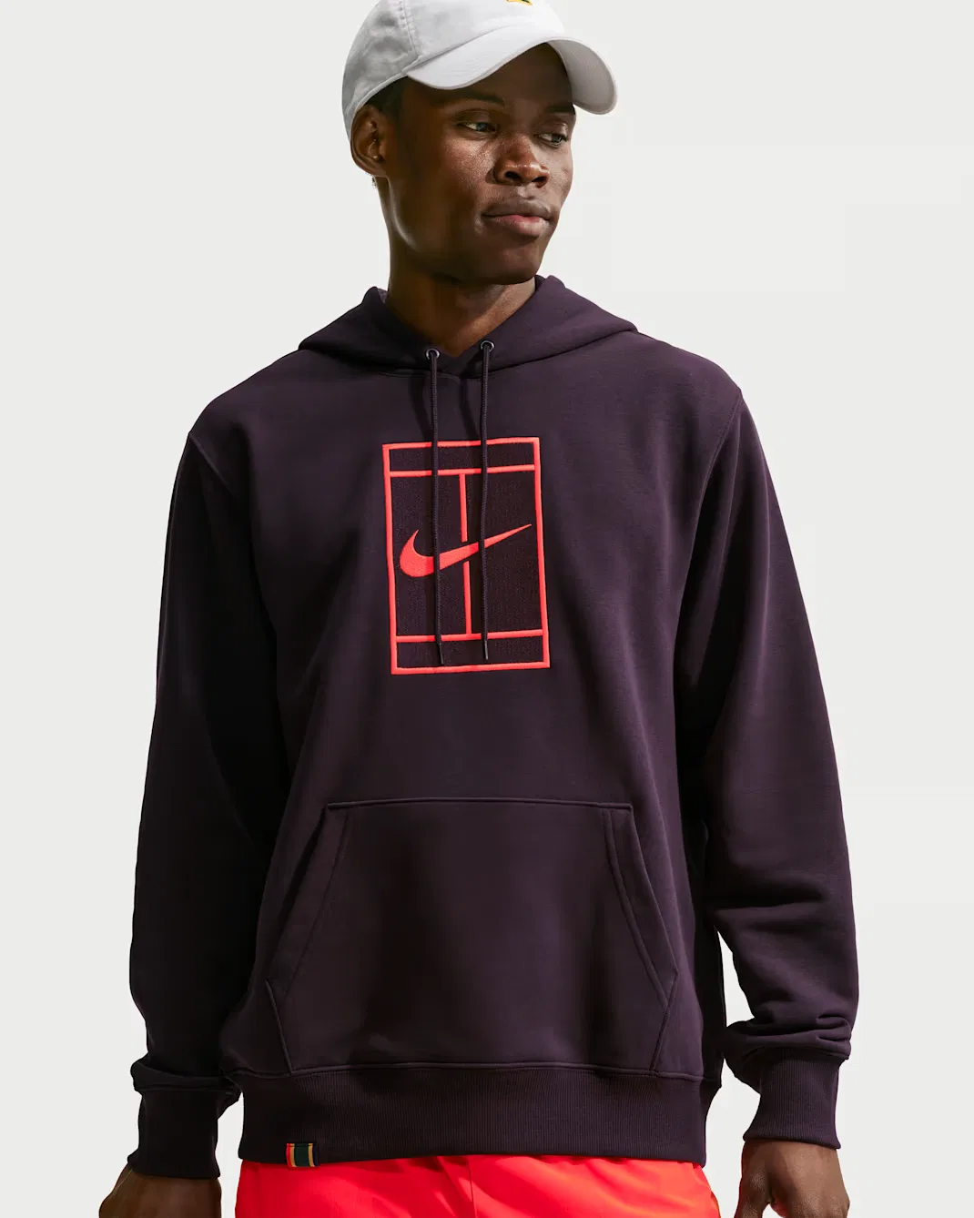 Мужская флисовая теннисная толстовка Dri-FIT NikeCourt Slam, Burgundy Ash/Bright Crimson
