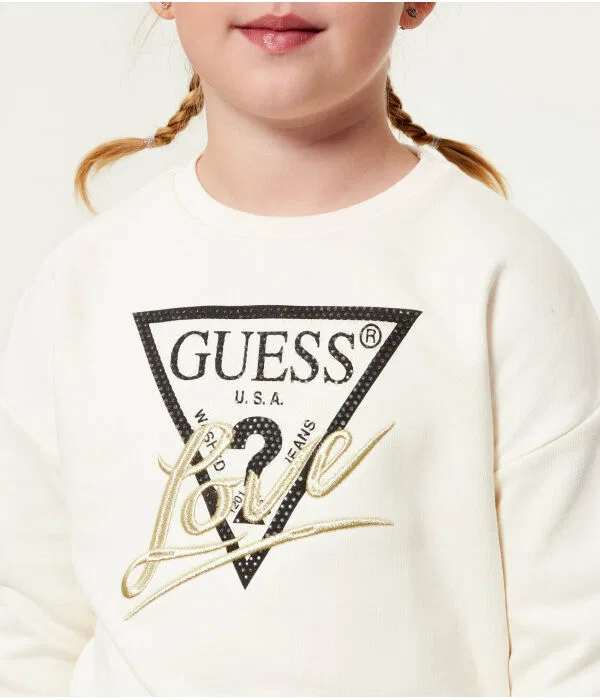 Детская толстовка для девочек Regular Fit Guess, Écru — фото 4