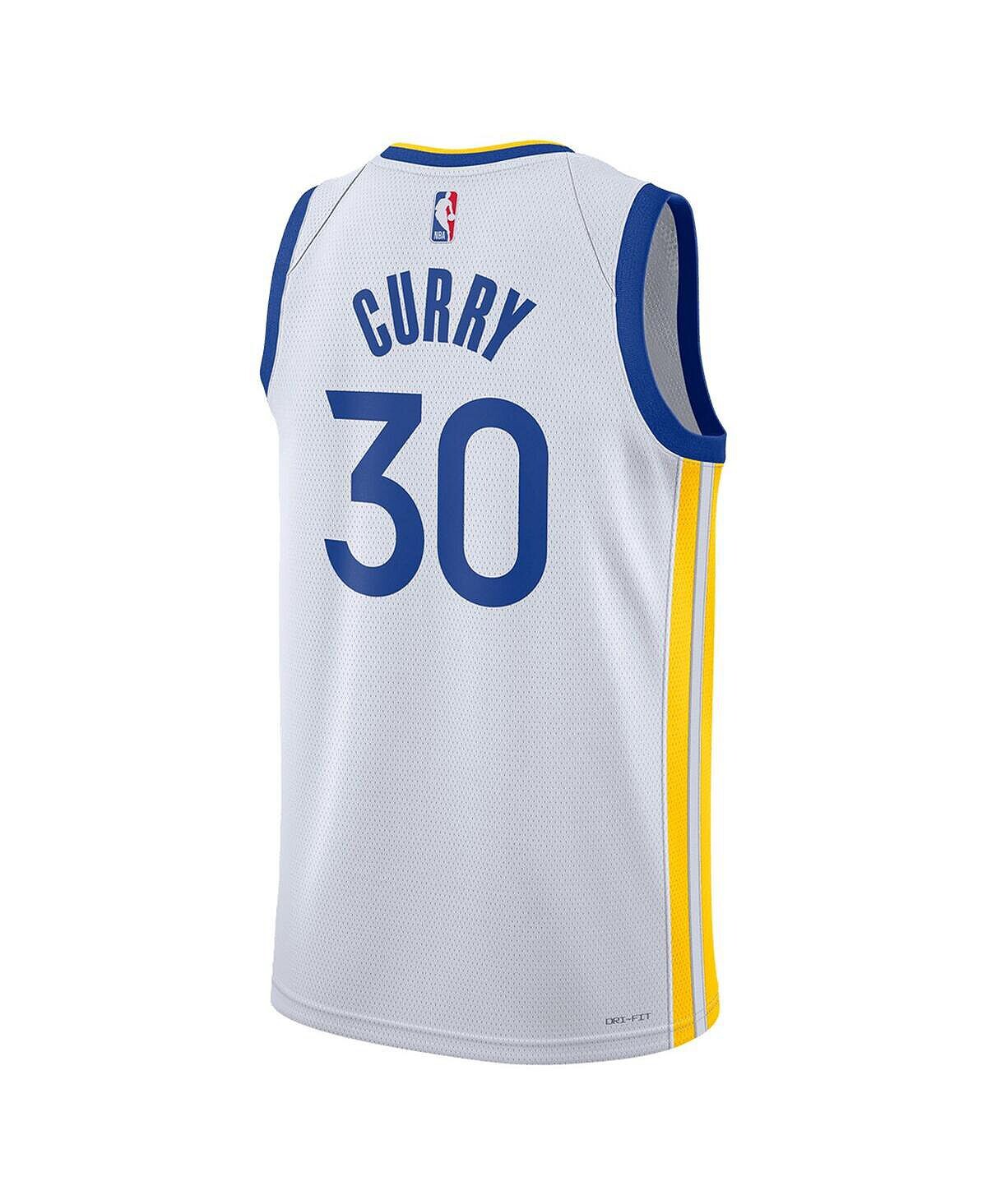 Мужская и женская футболка stephen curry white golden state warriors 2022/23 swingman — издание association edition Nike, белый — фото 3
