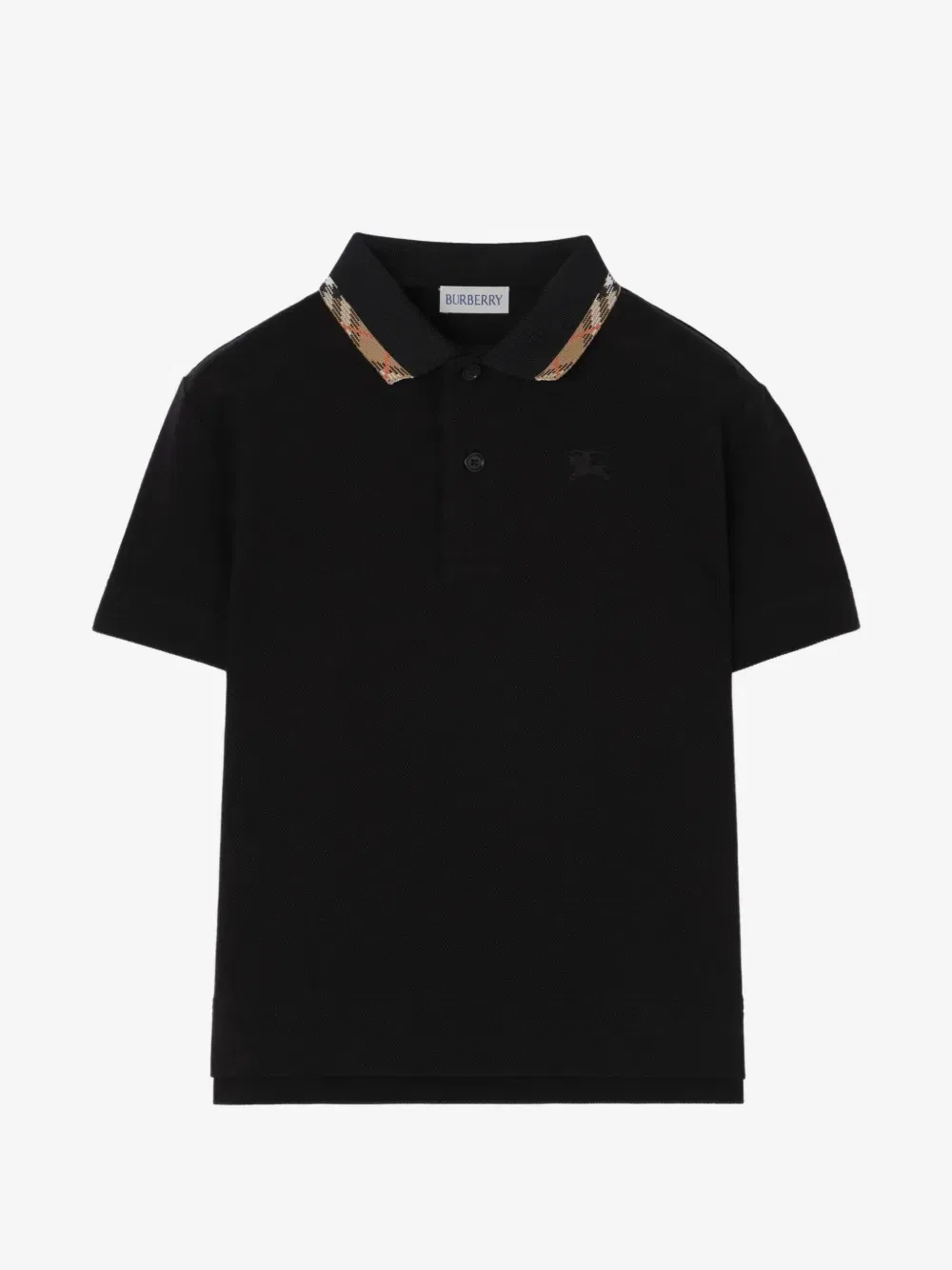 Хлопковое поло из пике Burberry Kids, черный