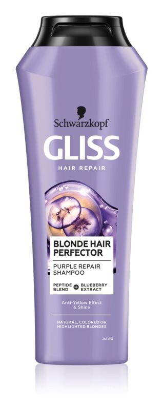 

Фиолетовый шампунь, нейтрализующий желтоватые оттенки Schwarzkopf Gliss Blonde Hair Perfector