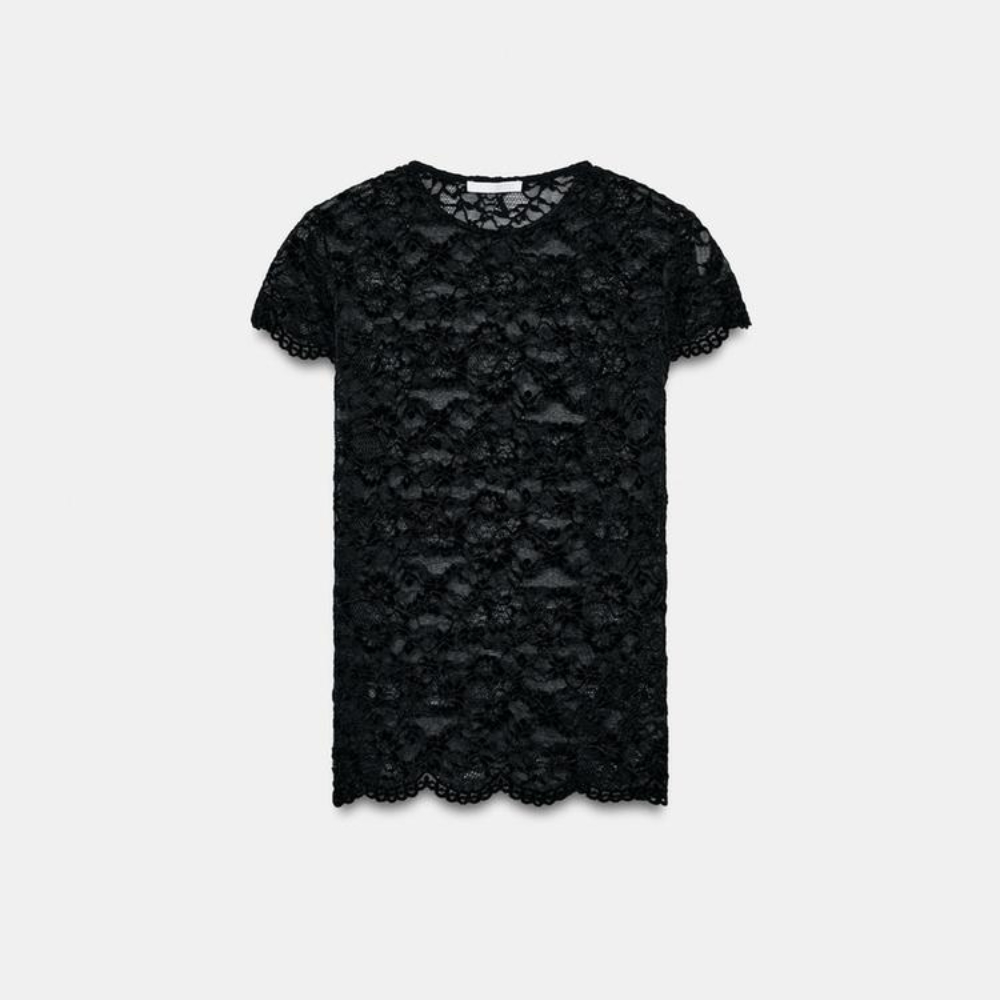 

Футболка Zara Short Sleeve Lace, черный