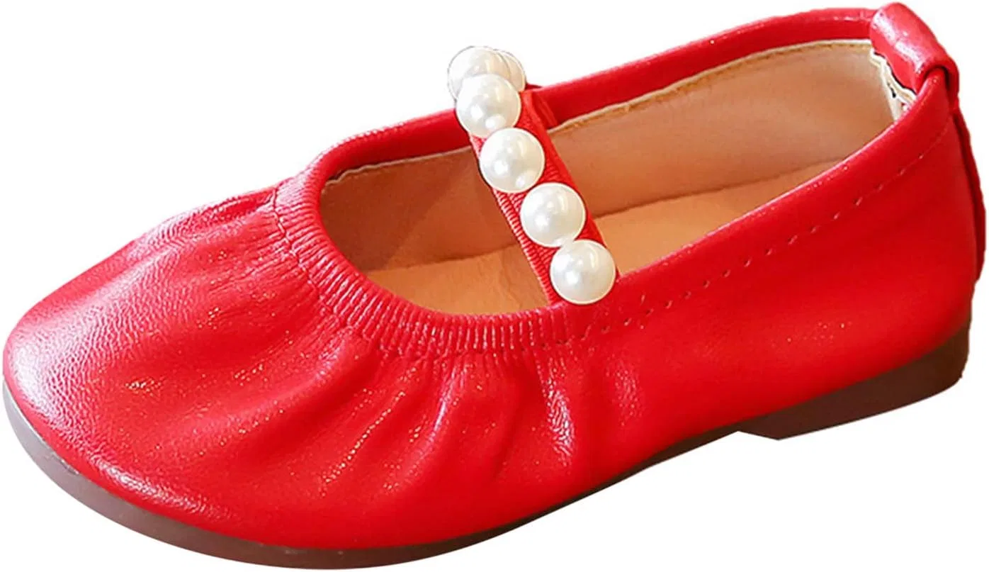 Детские балетки для девочек с жемчугом Valentine Slippers, Beige