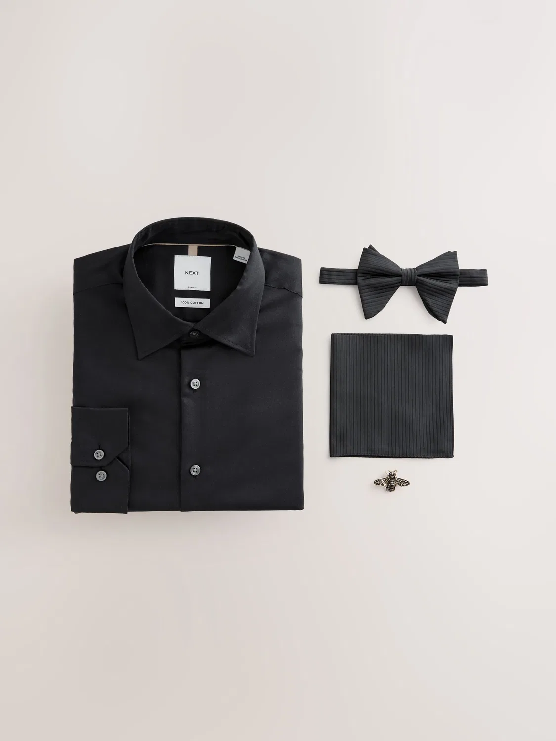 Рубашка повседневная Slim Fit, модель Occasion Next, черный сатин