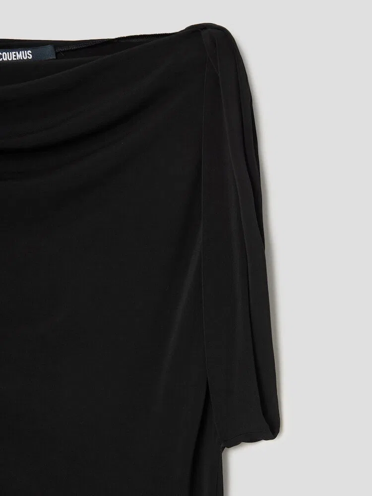 Платье асимметричное с драпировкой JACQUEMUS, Black — фото 4