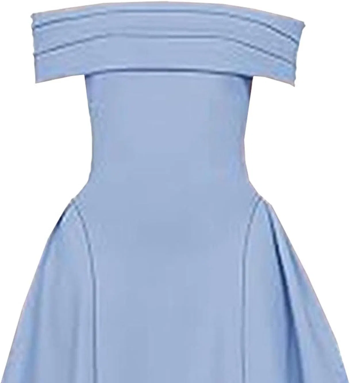 Женское элегантное платье off-shoulder с миди-длиной, Blue — фото 4