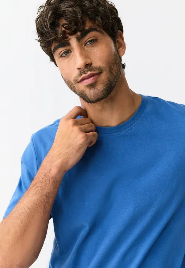 Пижамный комплект из хлопка и полиэстера Regular fit motionflex cosy short sleeve set Next, Teal Blue, синий — фото 3