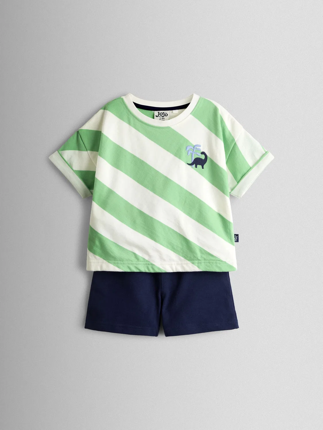 Комплект из футболки и шорт, с динозавром, JoJo Maman Bébé, Green Dino