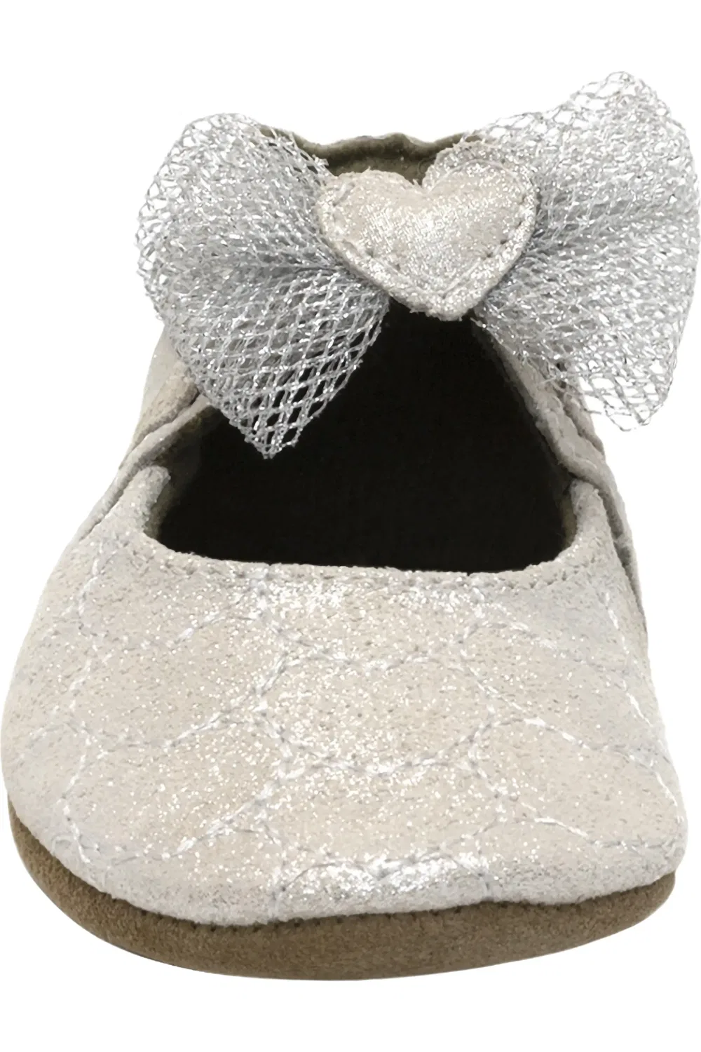 Младенческие туфли мэри джейн с бантом Desiree Robeez, Silver — фото 3