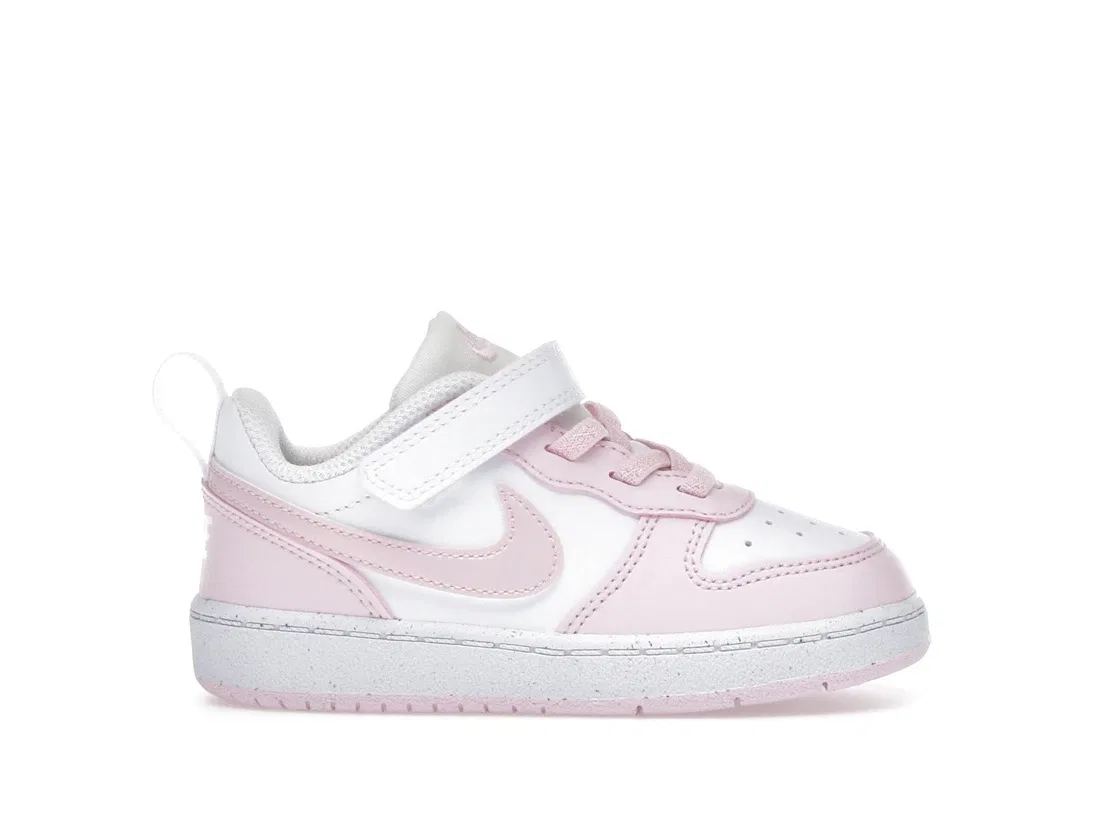 Детские кроссовки без шнуровки Nike Court Borough Low Recraft Nike, White/Pink Foam