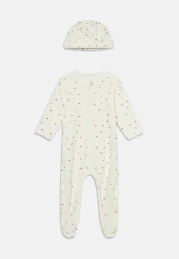Комплект пижамы цветочный Bonnet unisex set Petit Bateau, off-white, белый