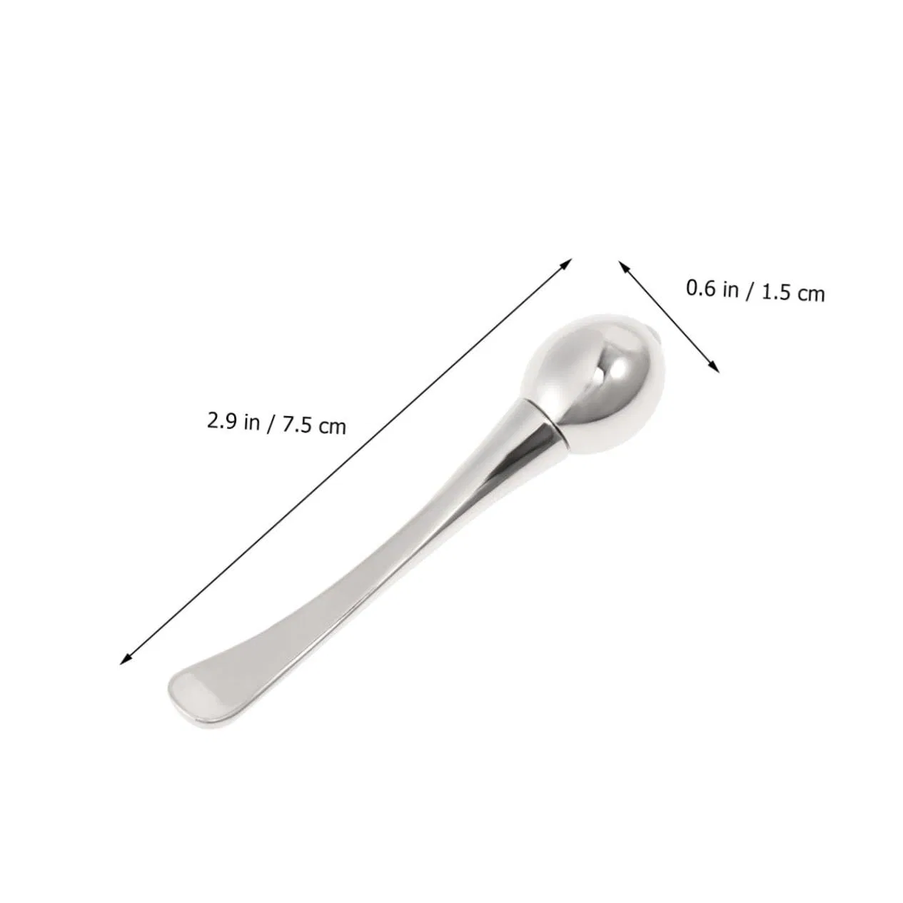 Массажер для глаз металлический Gatuida, двойной, с ложкой, 7.5x1.55x1.55 см, 20 г, Silver — фото 2