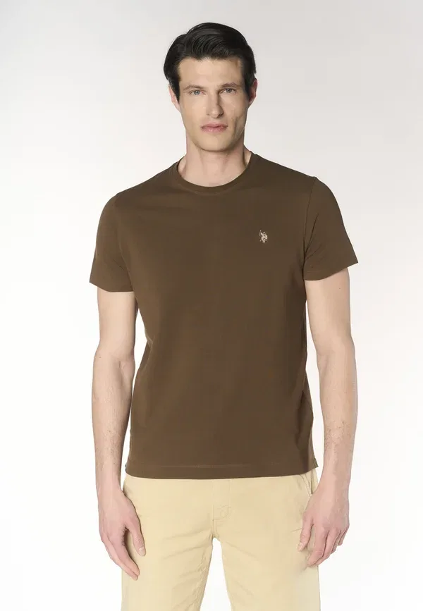 Футболка хлопковая Basic t-shirt U.S. Polo Assn., Marrone, коричневый