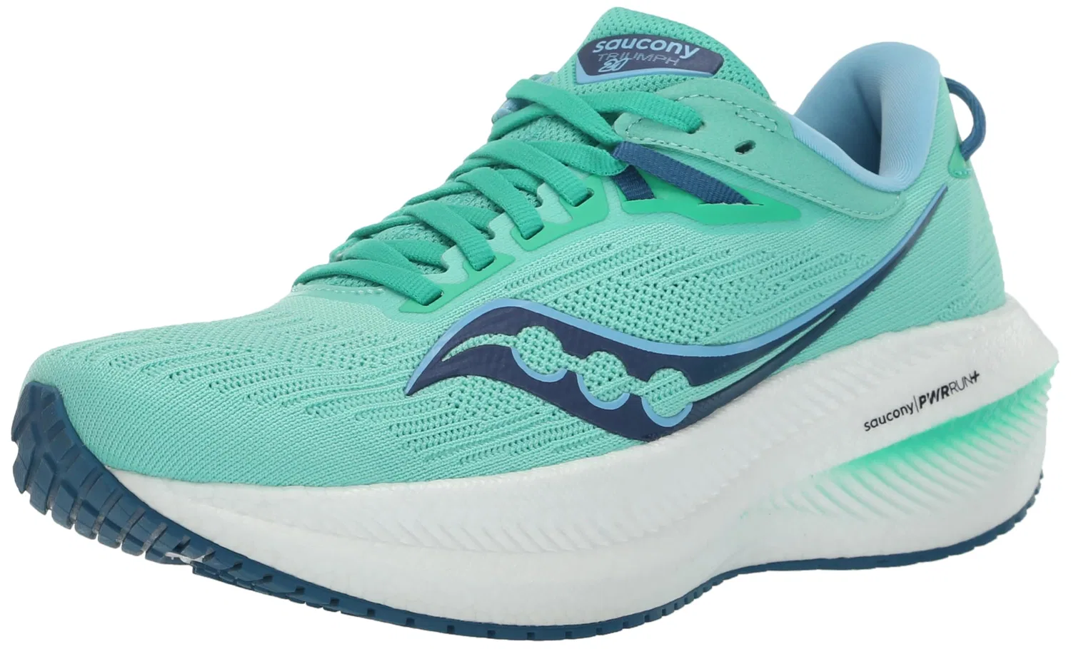 Детские кроссовки для девочек с амортизацией PWRRUN+ Triumph 21 Saucony, Navy Mint