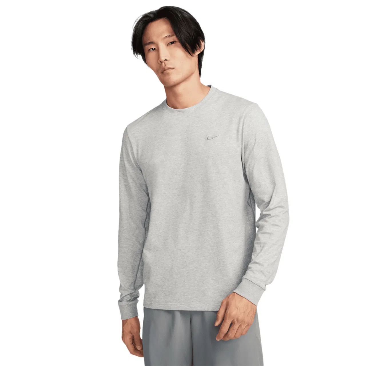 Футболка с длинным рукавом мужская Primary Dri-FIT Nike, цвет Smoke Grey/Dk Grey Heather/Heather