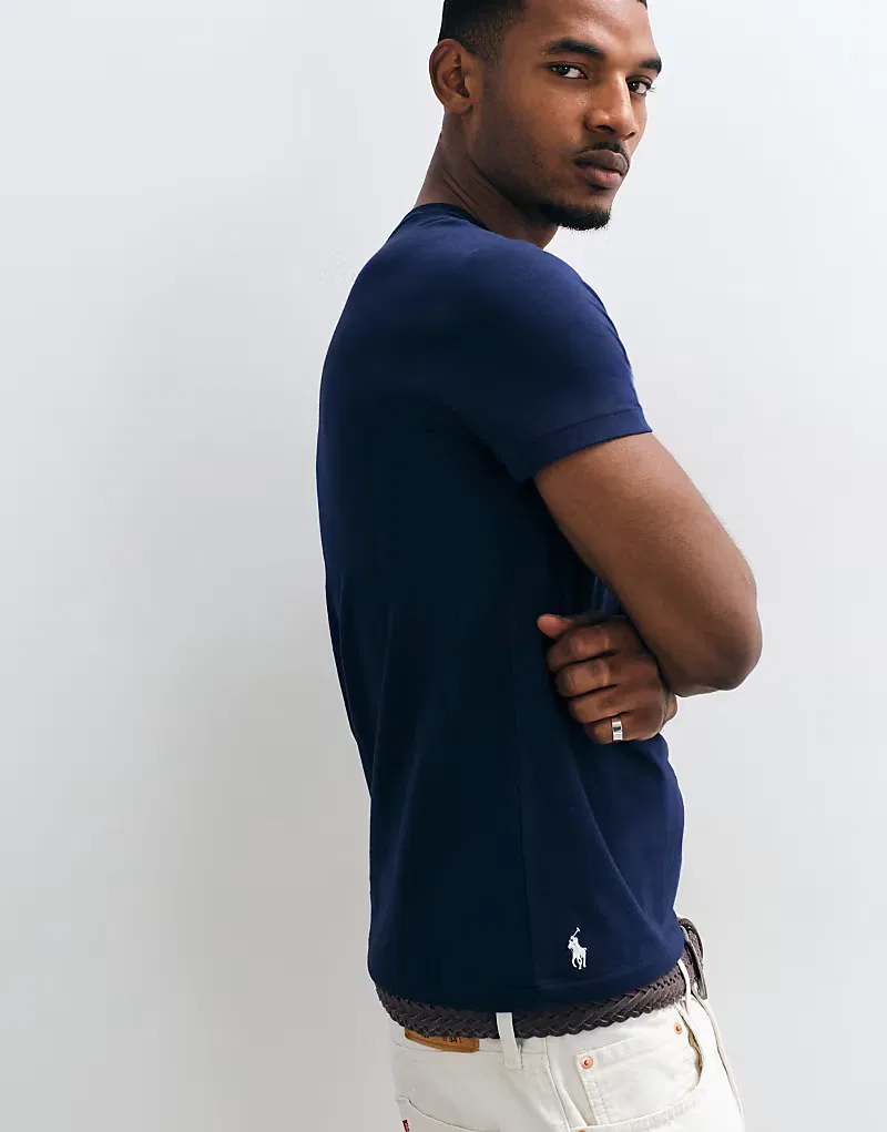 Футболка Polo Ralph Lauren Heritage Varsity с принтом, приталенного кроя, темно-синий — фото 2