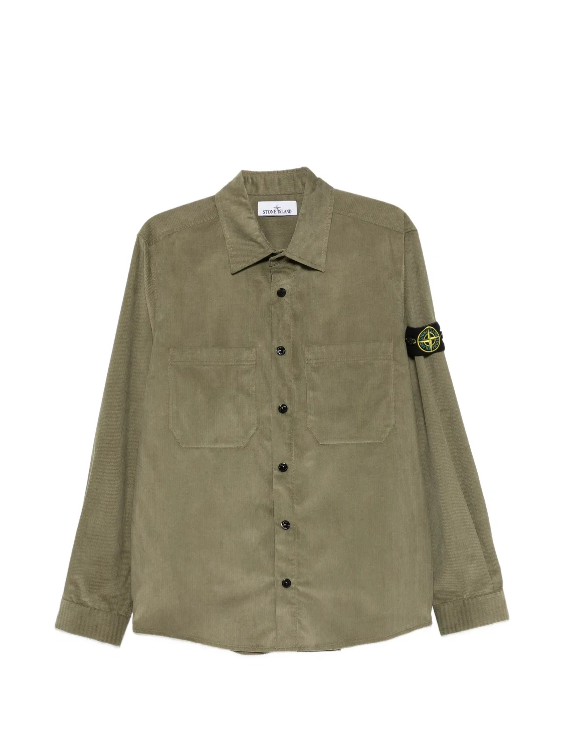 Рубашка вельветовая зеленая Stone Island, зеленый