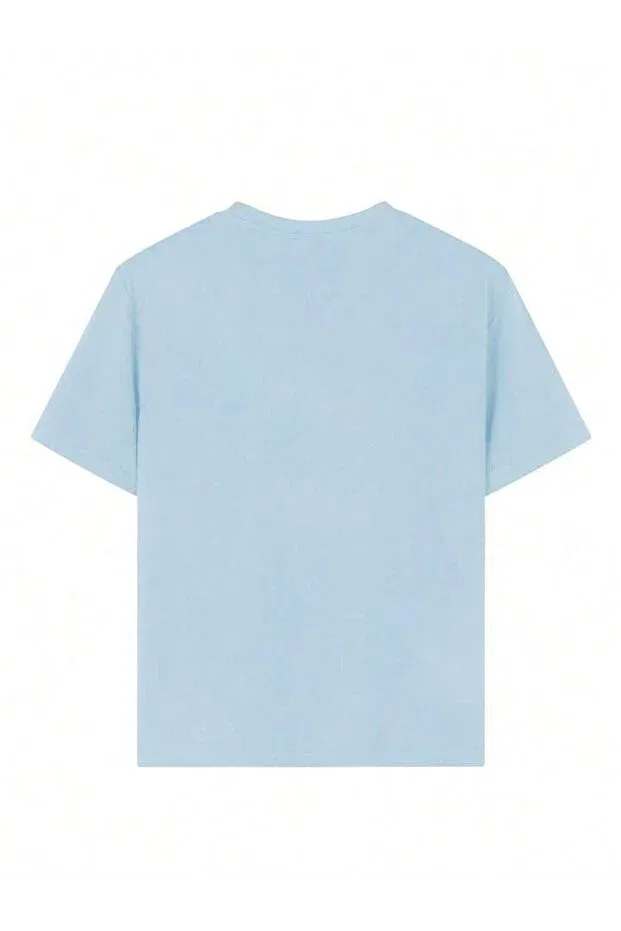 Детская футболка для девочек с принтом Kitten Printed Daily Comfortable T‑Shirt Vinraus Giyim, Blue — фото 2