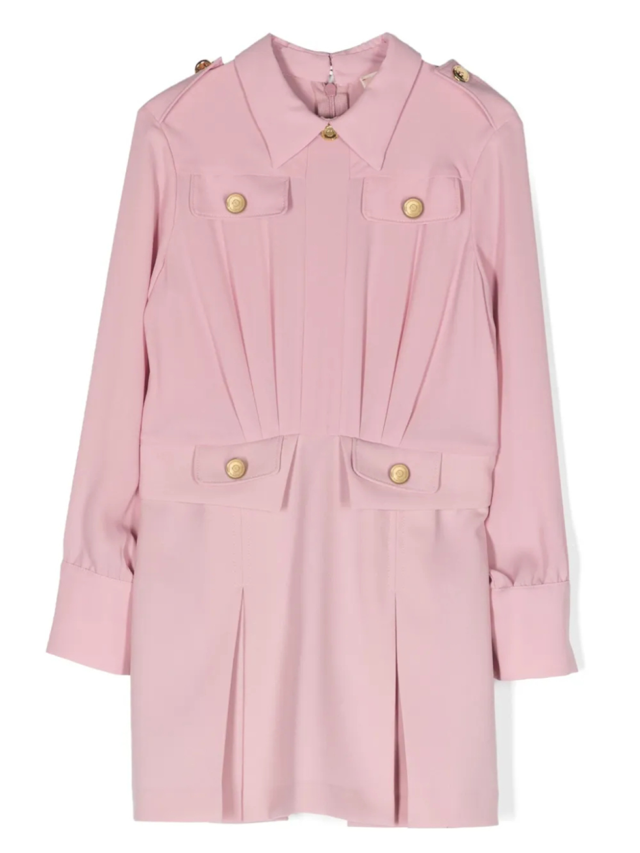 

Elisabetta Franchi La Mia Bambina платье с длинными рукавами и складками, розовый
