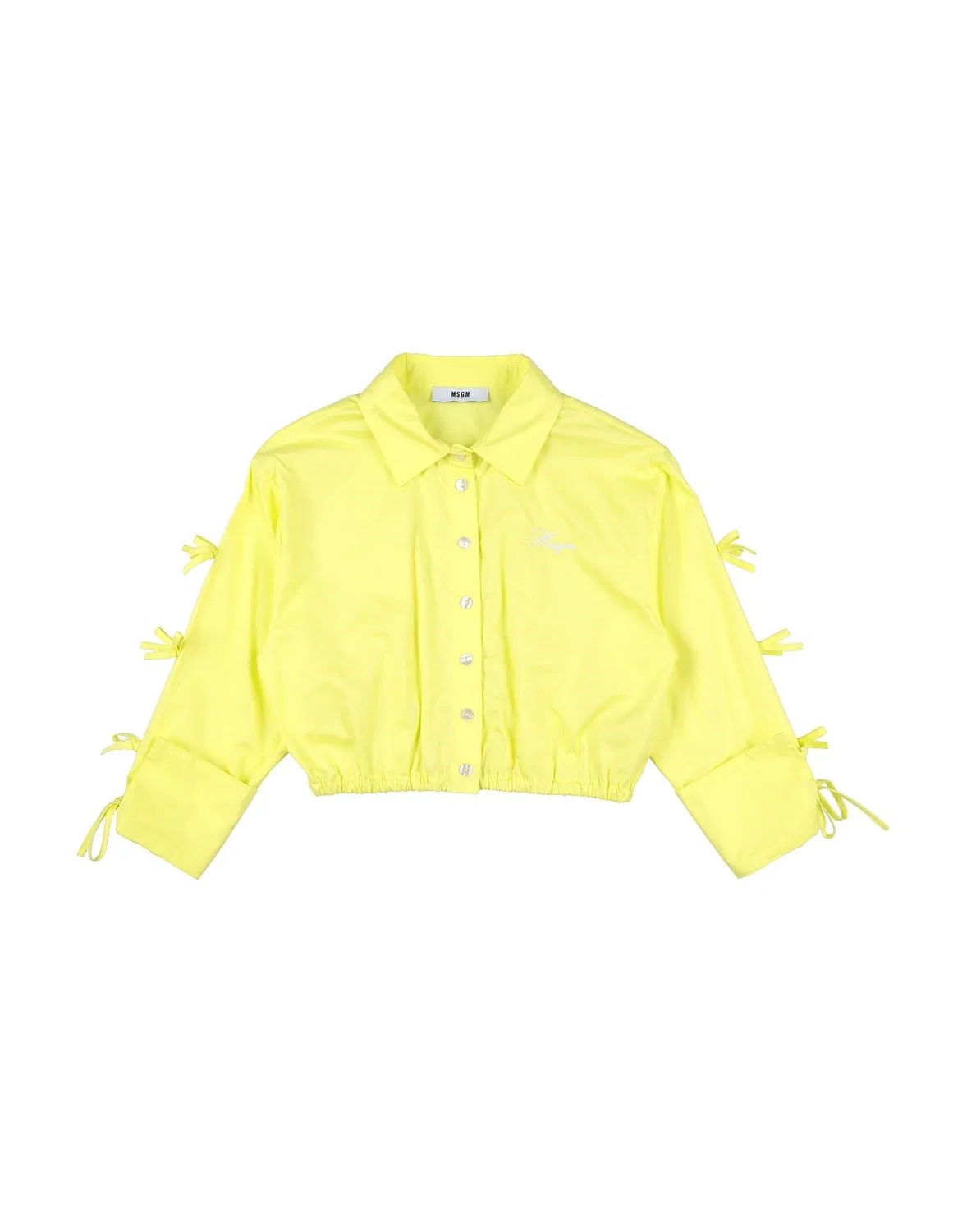 Рубашка из поплина с аппликациями Msgm, салатовый