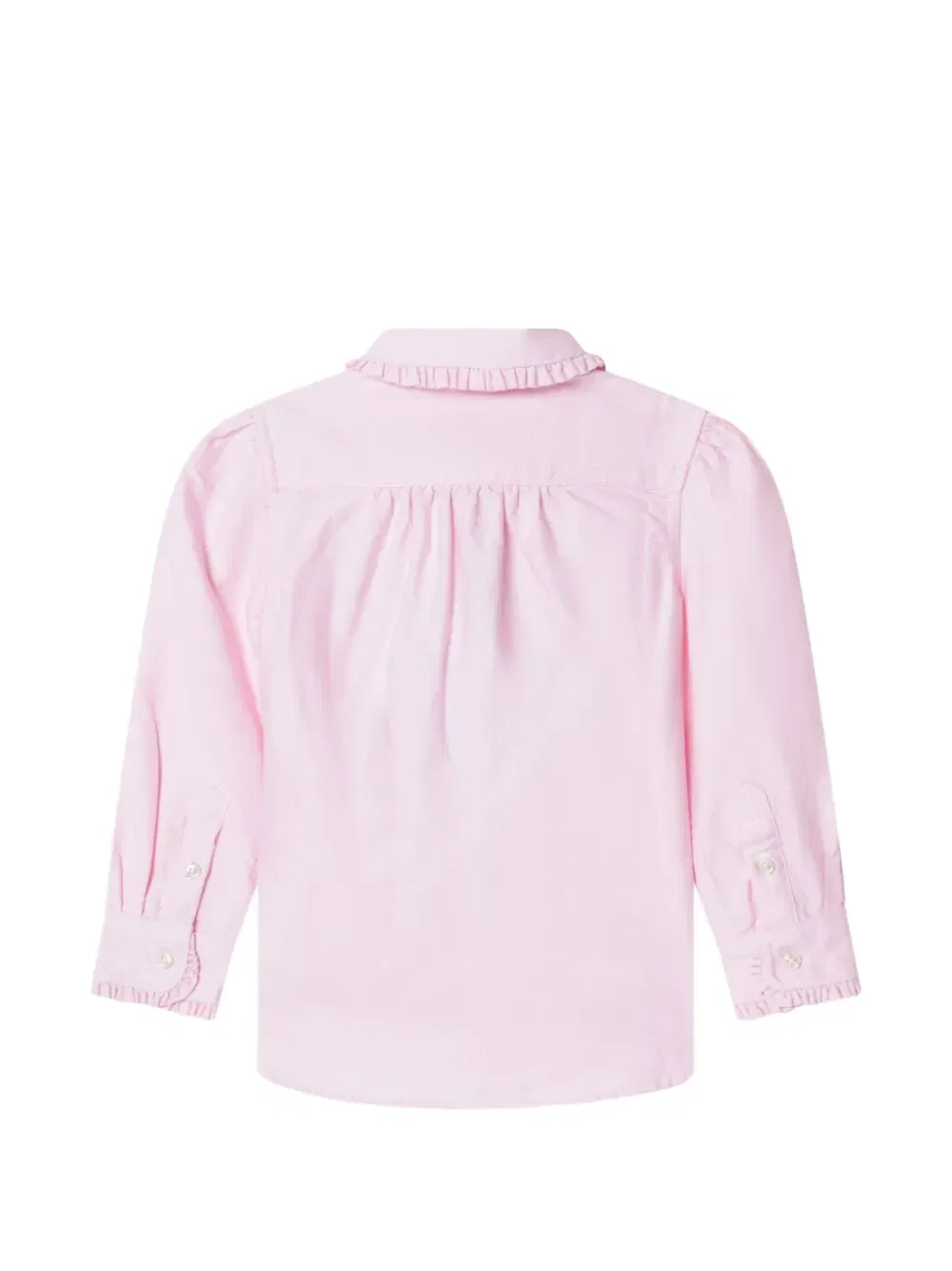 Рубашка на пуговицах с отделкой рюшами Polo Ralph Lauren Kids, розовый — фото 2