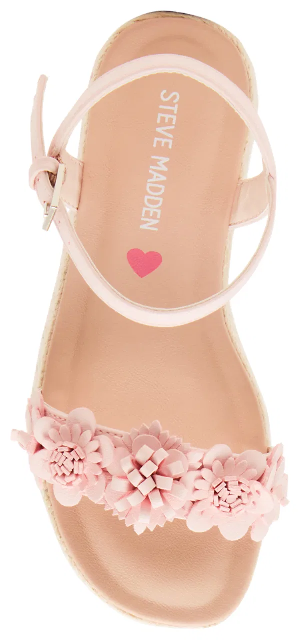 Детские сандалии для девочек с цветочным декором Steve Madden JDORI, Blush — фото 4