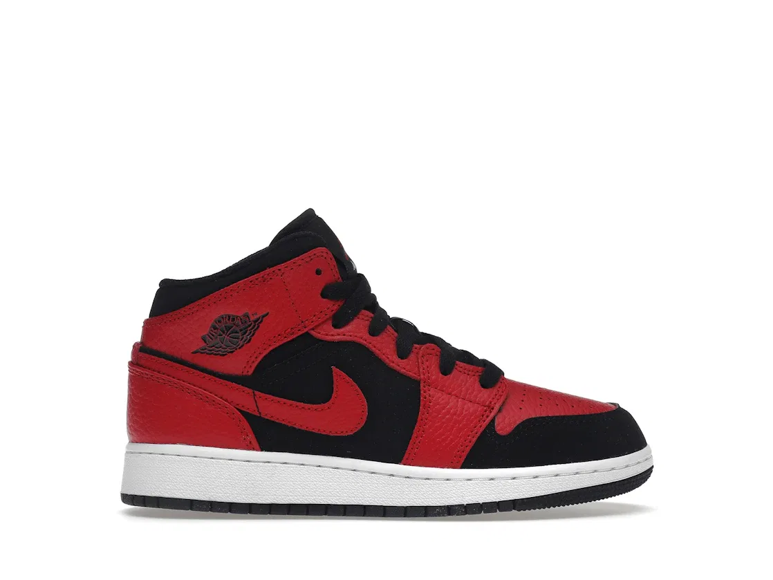 Детские кроссовки Lifestyle с классическим дизайном Jordan 1 Mid Jordan, Black/White-Gym Red