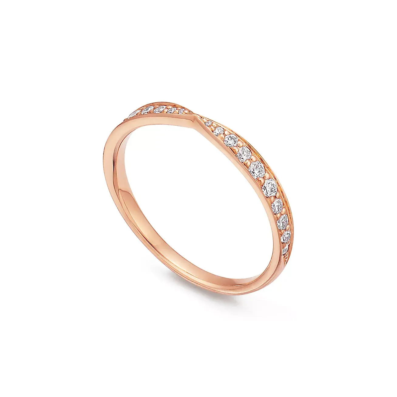 Кольцо Tiffany & Co. Harmony Band, 1,8 мм, розовое золото/бриллианты — фото 2