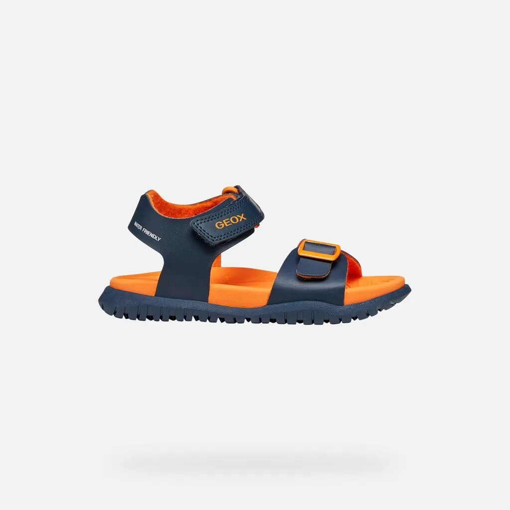 Детские сандалии с дышащей технологией Geox Fusbetto, Kosmosblau Orange — фото 2