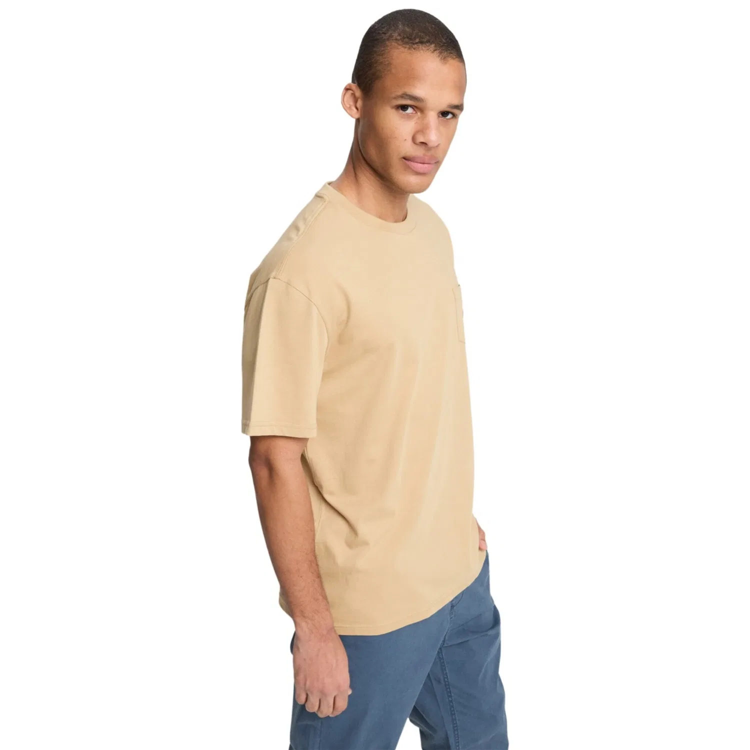 Детская хлопковая футболка с нагрудным карманом Quiksilver, Khaki — фото 3
