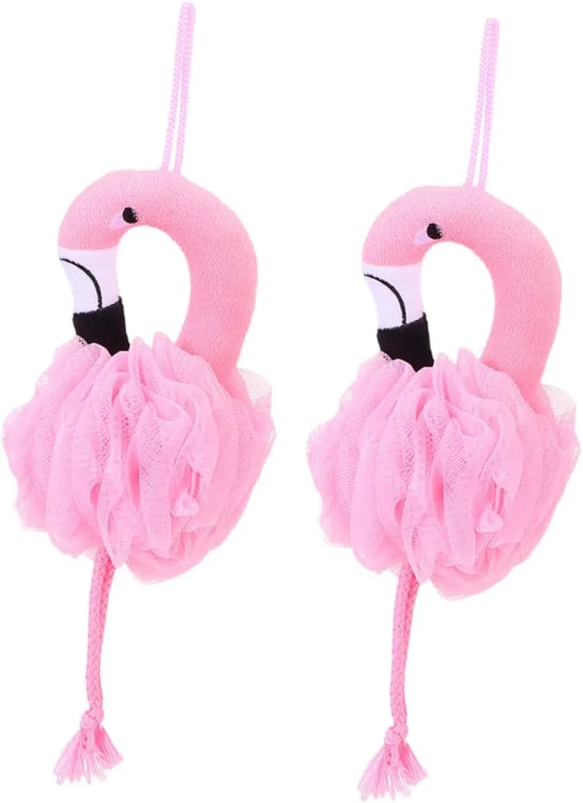 Мочалка для душа Flamingo, 6 шт, розовый Fomiyes — фото 4