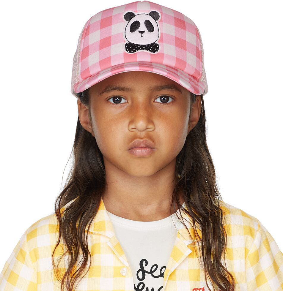 

Детская кепка Pink Panda в мелкую клетку Mini Rodini