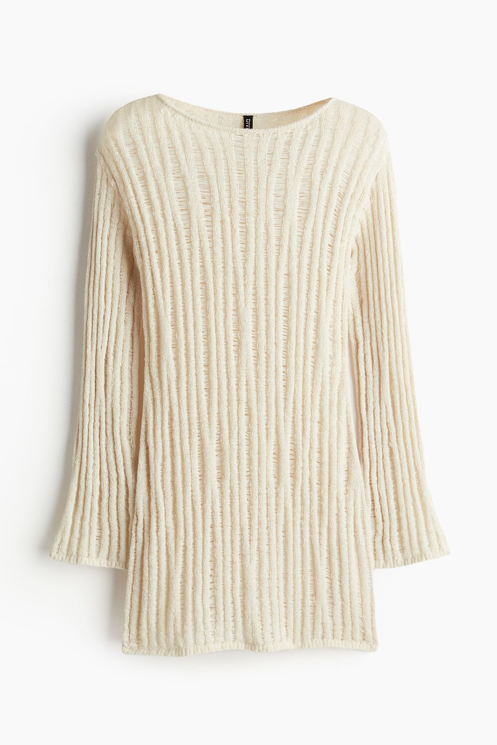 

Платье H&M Ladder-stitch-look Knit Mini, светло-бежевый