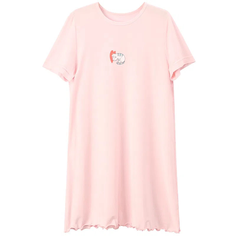 Детская ночная рубашка с кружевной отделкой Red Bean, Cherry Blossom Pink