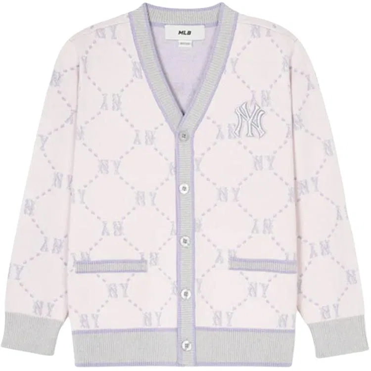 Детский свитер с V-образным вырезом Pink MLB KIDS