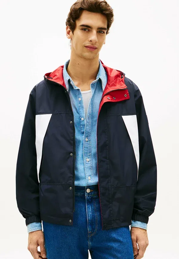 Куртка на молнии с капюшоном Reversible Colour-blocked Tommy Hilfiger, Navy Blue, темно-синий
