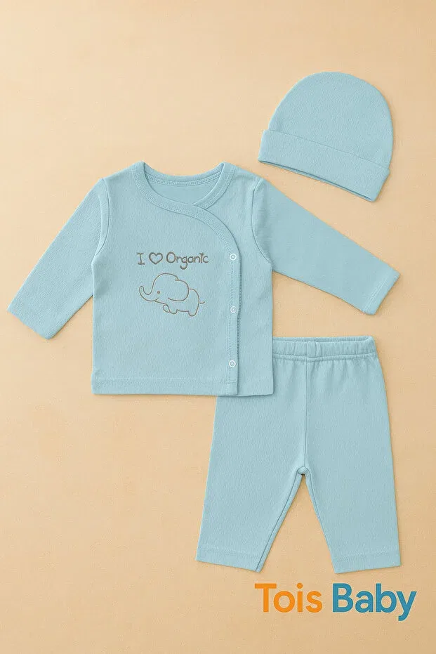 Детский комплект для новорожденных с рисунком Elephant Pattern Malzek, Blue — фото 4