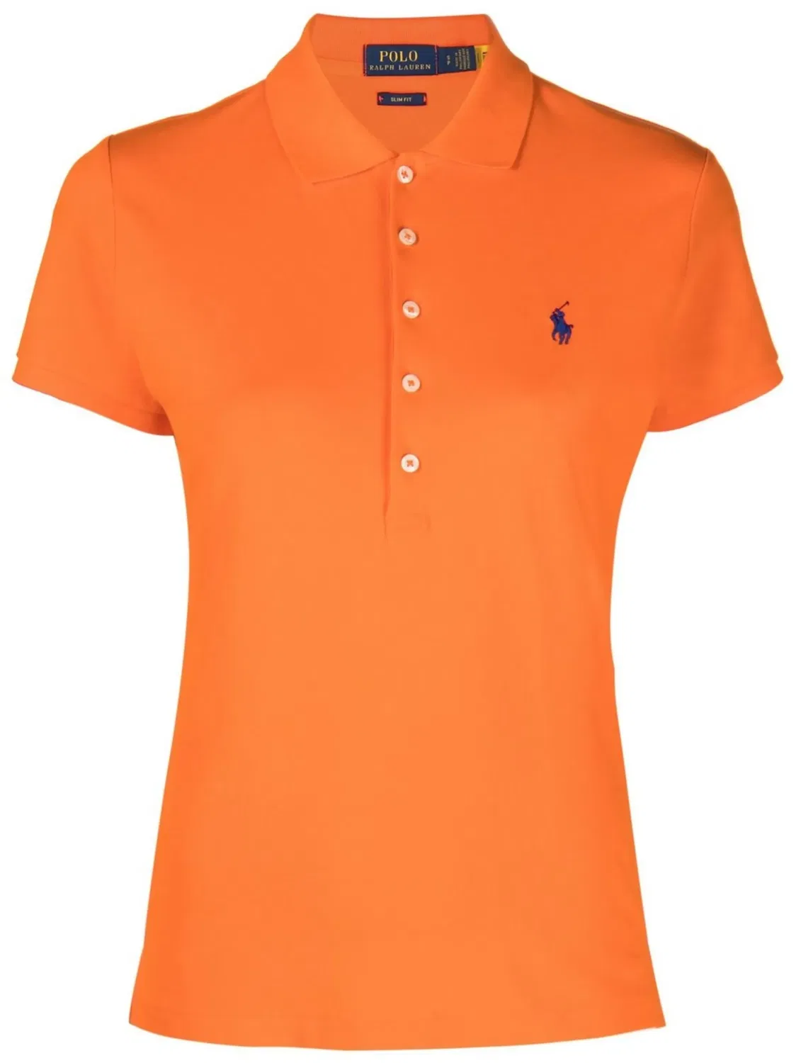 Polo Ralph Lauren Приталенное поло с вышивкой логотипа - Оранжевое