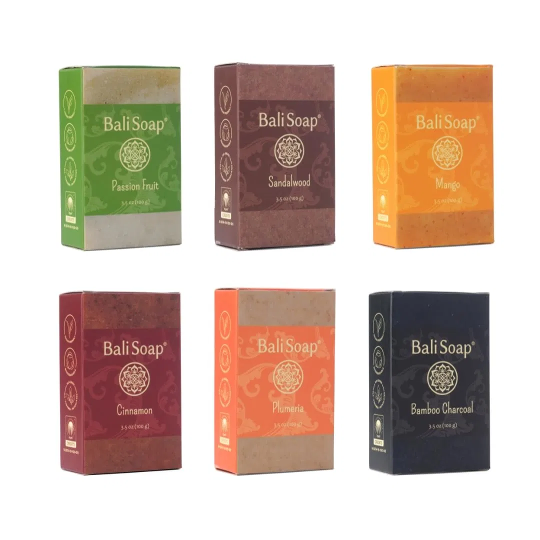 Натуральное мыло ручной работы Bali Soap Orange Collection, набор 6 шт. по 100 г, красный — фото 4