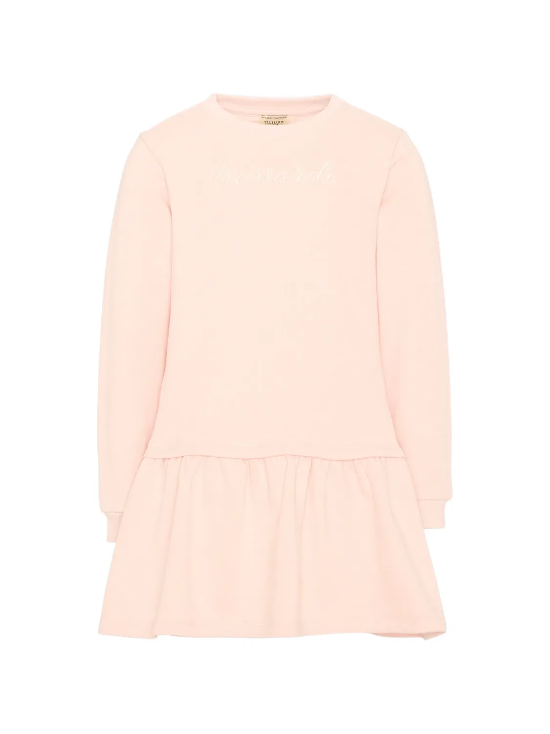 Платье с вышивкой логотипа, розовое Trussardi, розовый
