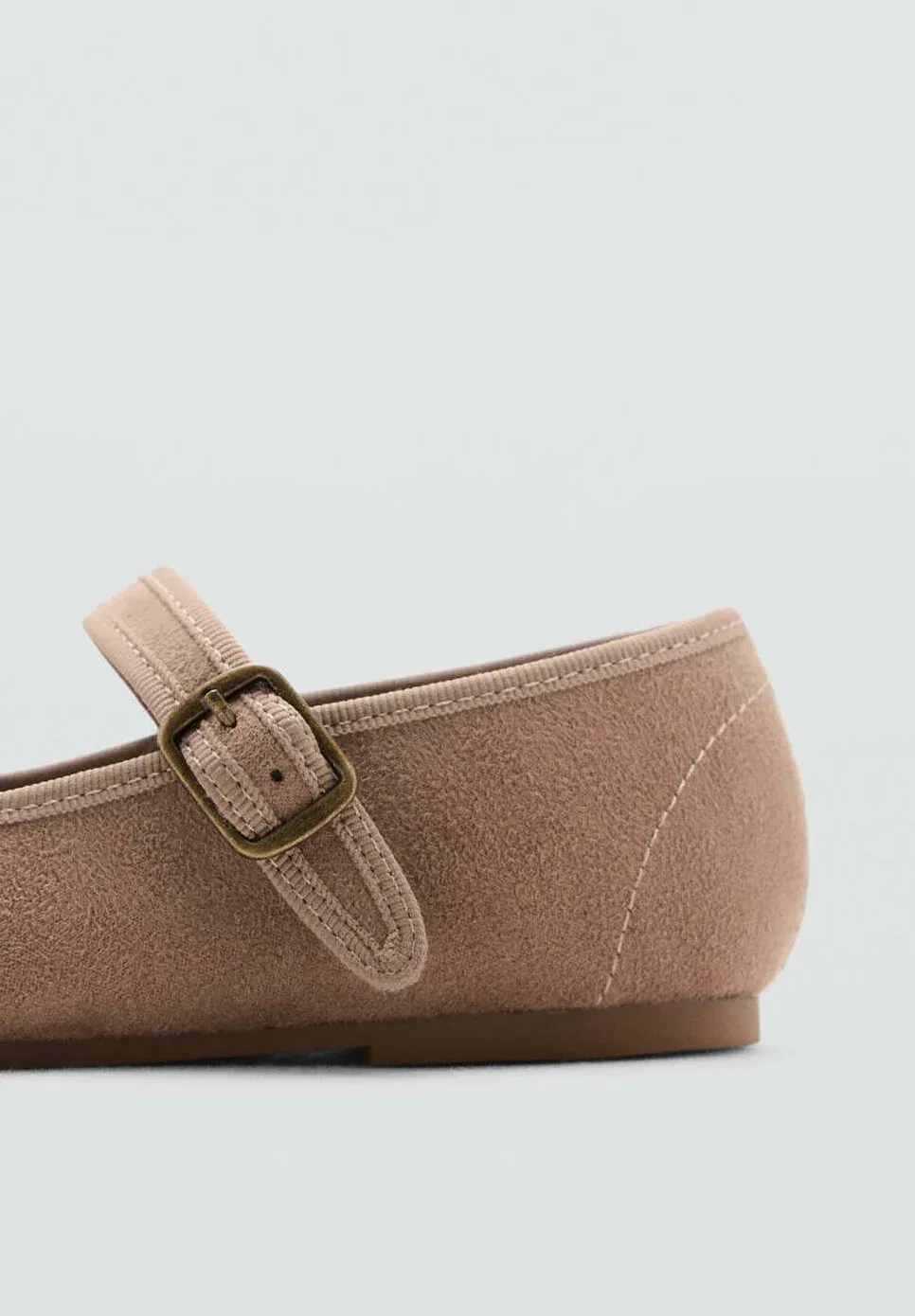 Детские балетки с ремешком на щиколотке Mango Kids, Brown — фото 4
