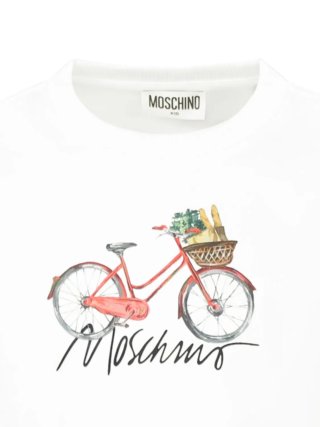 Moschino Художественный белый свитшот с капюшоном для девочек — фото 2