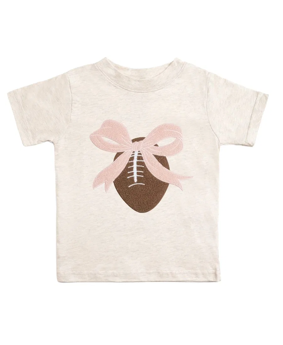 Футболка с коротким рукавом и принтом Coquette Football Patch Sweet Wink, Natural Heather