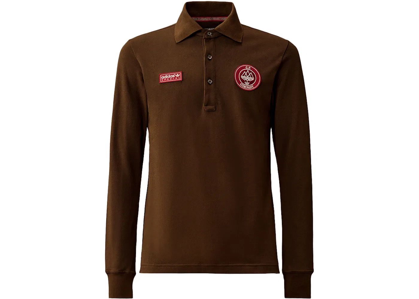 Мужское поло с длинным рукавом Adidas SPZL x C.P. Company Solid Piquet Longsleeve Polo, Carafe Brown