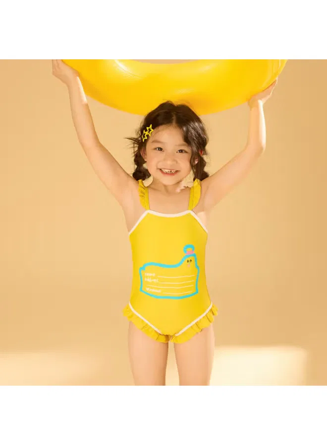 Купальник детский слитный быстросохнущий Adoreswim, желтый — фото 2