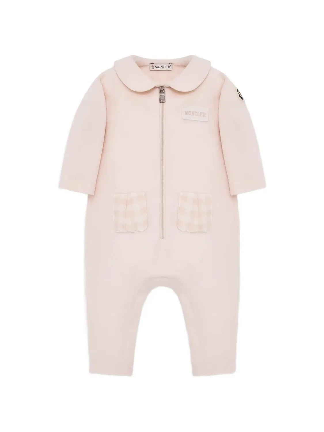 Moncler Флисовый комбинезон розовый